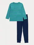Boys Blue Striped Long Sleeve Pyjamas (10-12 Years) - 1
