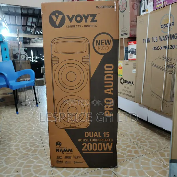 Voyz 2000W Portable Bluetooth Speaker with Microphone & Stand - 1