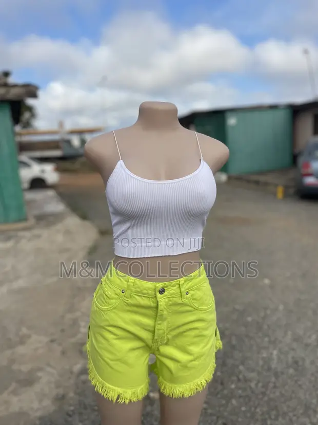 White Ribbed Crop Top - 1