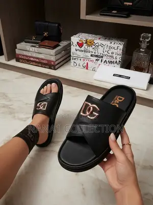 Dolce & Gabbana Men's Black Slide Sandals