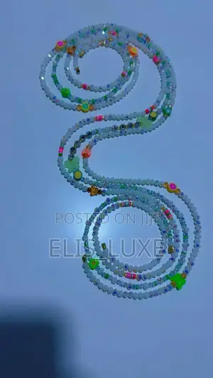Crystal Waist Beads with Glow-in-the-Dark Butterflies & Alphabets