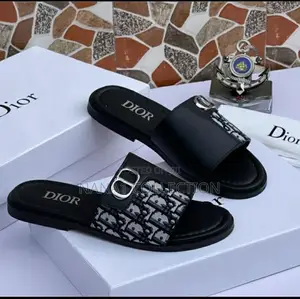 Dior-Inspired Monogram Slide Sandals