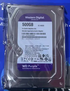 500GB Western Digital WD Purple Surveillance HDD
