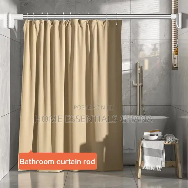 14 Ft Drill-Free Telescopic Shower Curtain Rod - 1