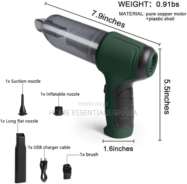 Handheld Vacuum Cleaner 120W 9000Pa Wireless - 1