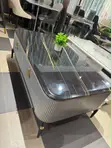 Black Marble Center Table with Gold Veins - 2