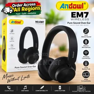 Antdowl EM7 Wireless Over-Ear Headphones with Microphone