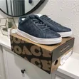 Coach Men's Signature C High Line Leather Trim Sneakers - Blue, Size 8.5 - 2