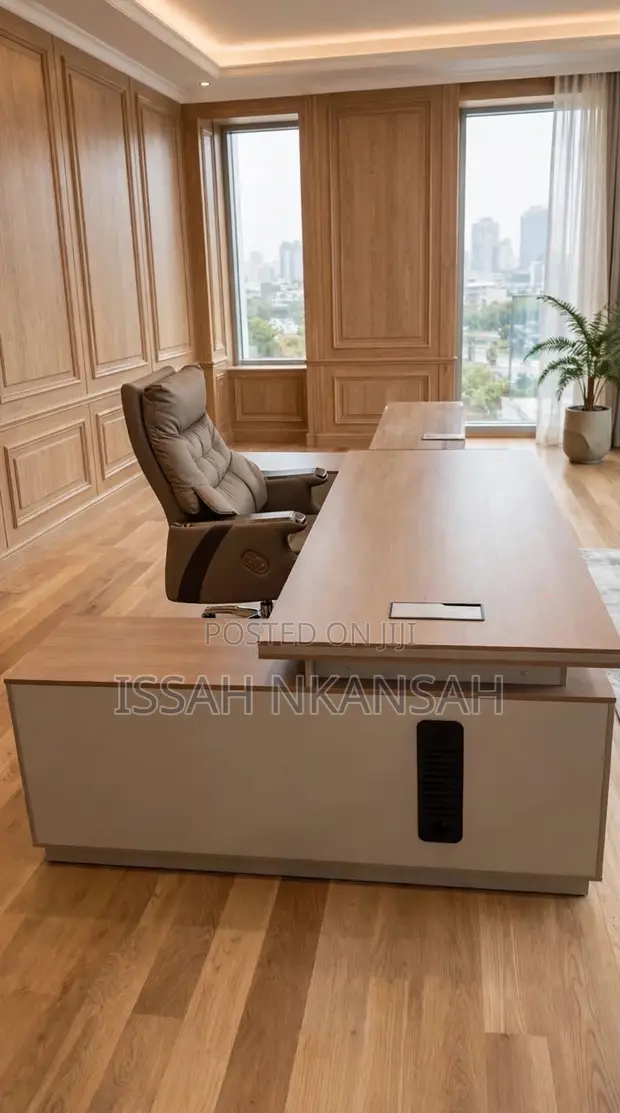 L Shape Executive Desk + CEO Executive Chair - 1