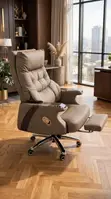 L Shape Executive Desk + CEO Executive Chair - 5