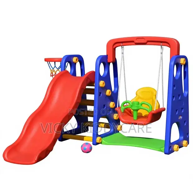 3-in-1 Multi-Activity Playground Set with Slide & Swing - 1