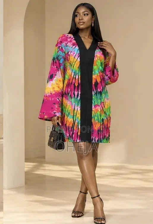 OHEJA Women's Stylish African Print Short Gown - 1
