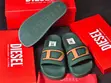 Olive Green Diesel Slide Sandals - 1
