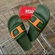 Olive Green Diesel Slide Sandals - 2