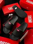 Diesel Pool Slides - Black with Red/White D Logo - 1