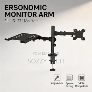 HUANUO Adjustable Monitor Stand - Single Arm Desk Mount