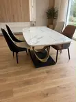 White Marble Dining Set with 6 Chairs - 1