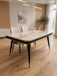 White Marble Dining Set with 6 Chairs - 2