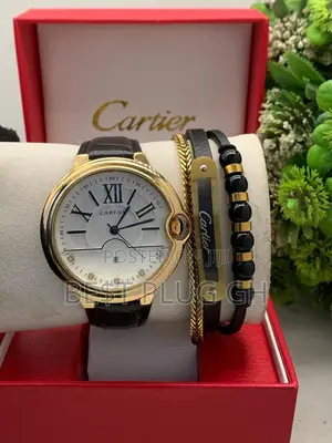 Cartier Ballon Bleu Style Gift Set - Watch & 3 Bracelets