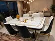 White Marble Dining Set with 6 Chairs - 2