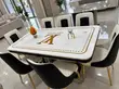 White Marble Dining Set with 6 Chairs - 3