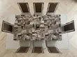 Multicolored Marble Dining Table with 6 Chairs - 1