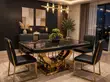 Black Marble Dining Table with 6 Chairs - 3
