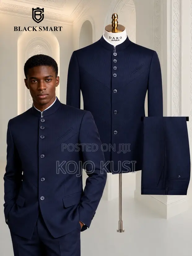 Men's Mandarin Collar Political Suit - 1
