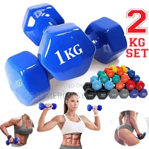 2KG Set Rustproof Waterproof Solid Gym Dumbbells for Aerobics/Yoga