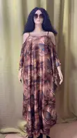 Women's Silk Satin Kaftan Maxi Dress - 2