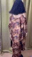 Women's Silk Satin Kaftan Maxi Dress - 3