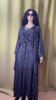 Zebra Print Kaftan Maxi Dress - Size 14 - 2