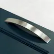 2x Brushed Nickel Cabinet Strap Handles (160mm) - 3
