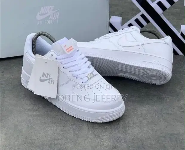 Original Kids Nike Air Force 1 All White - 1