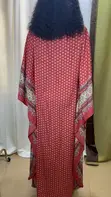 Red Polka Dot Border Print Kaftan - Size 14 - 3