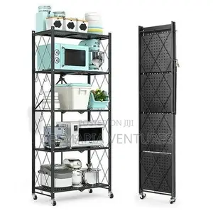 Modern 5-Tier Foldable Metal Storage Rack