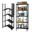 Modern 5-Tier Foldable Metal Storage Rack - 2