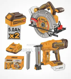 Ingco Cordless 20V Circular Saw + Brad Nailer Combo Kit