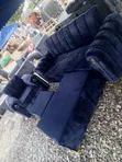 Luxury Channel Tufted Navy Velvet Sofa Set with Gold Accents - 2