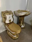 Royal Gold Toilet and Standing Wash Basin - 2