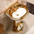 Royal Gold Toilet and Standing Wash Basin - 3