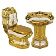 Royal Gold Toilet and Standing Wash Basin - 4