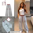 Zara Women's Gray Cotton Joggers & Top Set - 2
