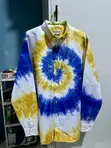 MEGJOY Hand-Dyed Long Sleeve African Shirt (Tie-Dye) - 1