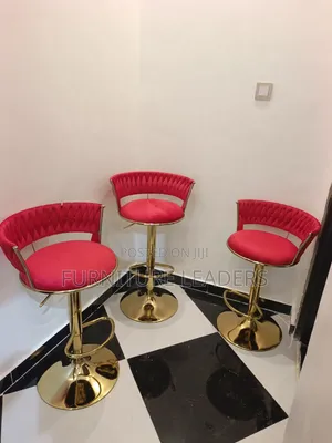 Royal Comfort Swivel Bar Stool - Red Fabric