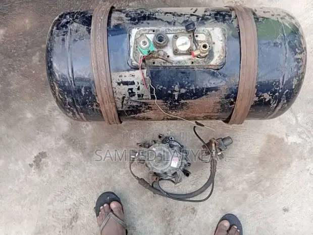 Used LPG Gas Tank with Unit and Stand - 1
