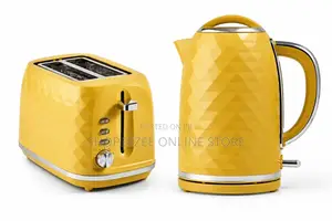 Yellow Diamond Textured Kettle & 2-Slice Toaster Set