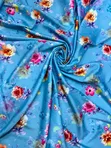 Premium Multicolored Floral Printed Silk/Satin Fabric - 1