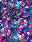Premium Multicolored Floral Printed Silk/Satin Fabric - 4