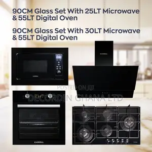 90cm Hex Glass Cooker Set with 55Lt Digital Oven & 25Lt Microwave